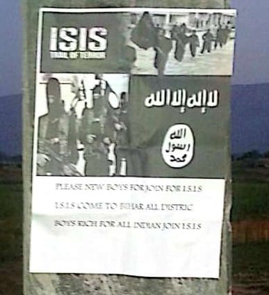  ISIS poster hoisted in Bihar's Sasaram, stirred up