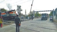 jind,  railway crossing, train stopped,   harayana