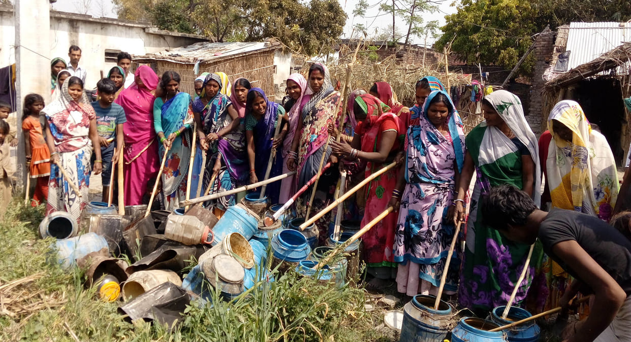 Women smashed raw liquor furnaces