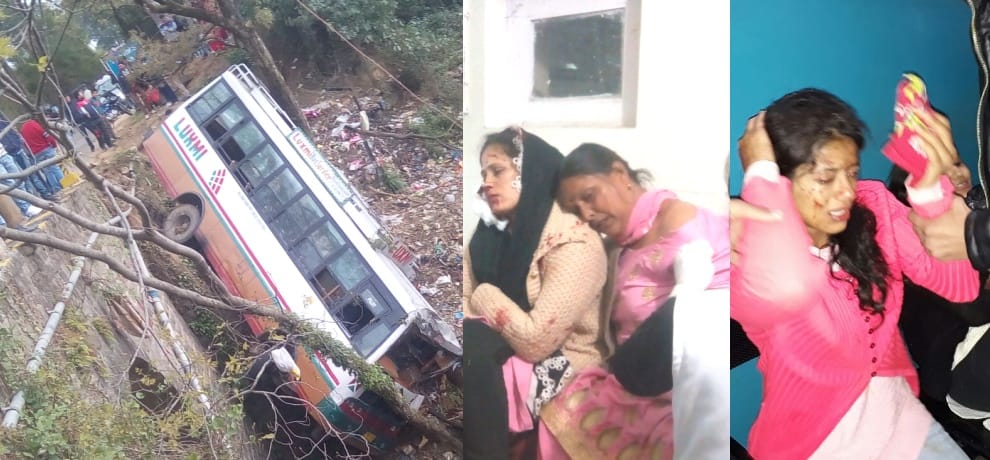 bus accident near palampur, 22 injured
