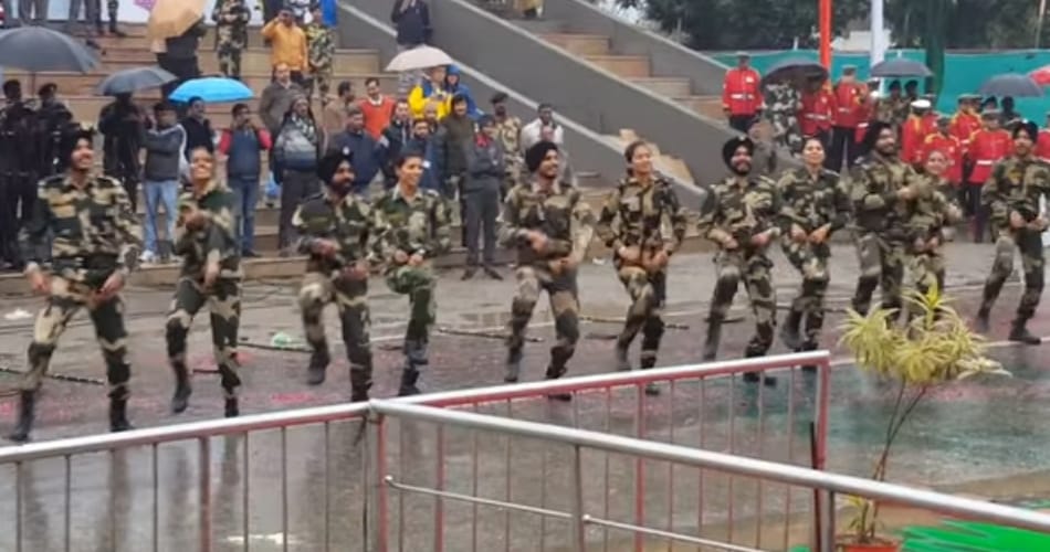 Punjabi Dance performance by BSF male female soldiers at Wagah Border viral on Youtube