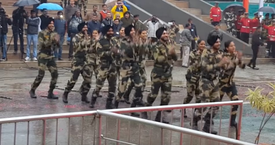 Punjabi Dance performance by BSF male female soldiers at Wagah Border viral on Youtube