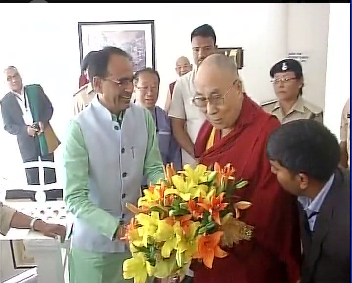 CM Shivraj Chouhan meets the 14th Dalai Lama in Bhopal, Madhya Pradesh