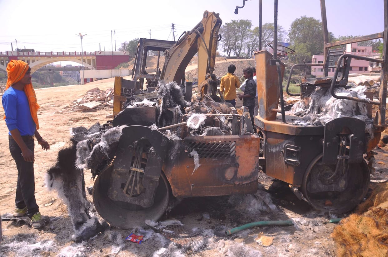 Naxals kill sarpanch husband for supporting development set ablaze JCB in narayanpur