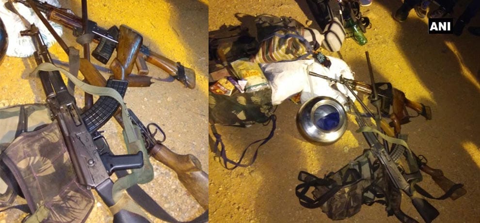 security forces recovered Arms and ammunition from five naxalis who killed in Chhattisgarh