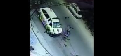 PCR collides, collapsing on the road