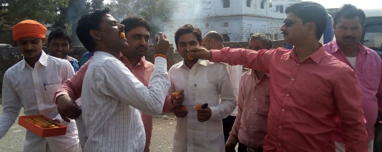 Jai Pratap celebrates on becoming cabinet minister
