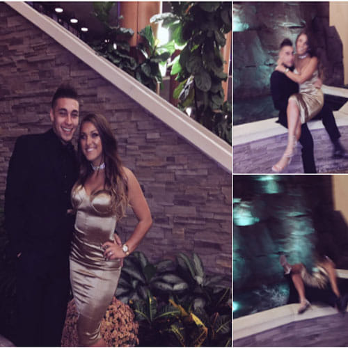 couple taking romantic photos and goes with an accident