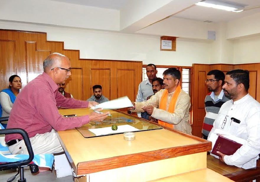 Bhoranj BY-Election, BJP Leader Pawan Kumar Filled Nomination as independent   Candidate.