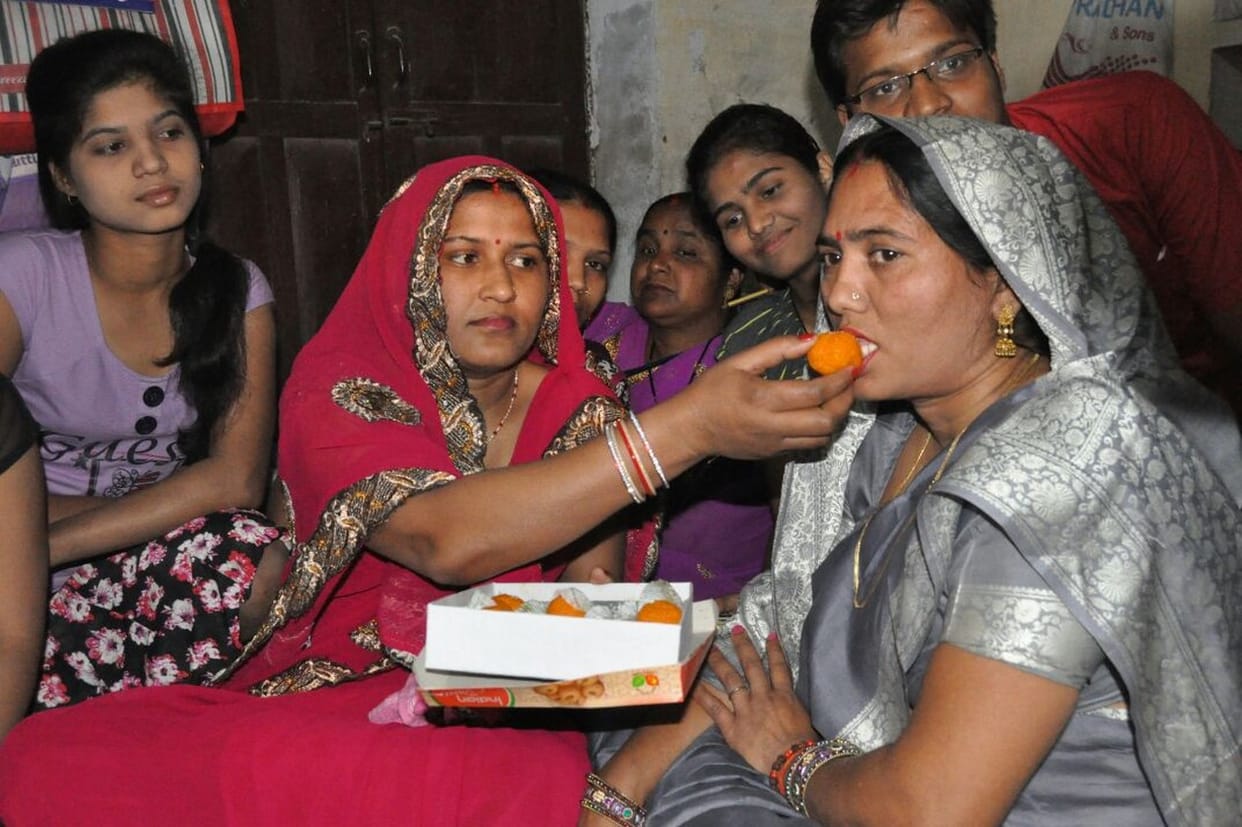 Celebrated celebration, crackers also burst