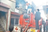 fire, shop burnt, sweet factory, fire department, kaithal