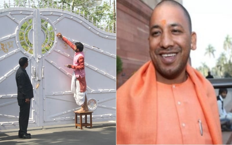 worship and purification in of up cm house for adityanath
