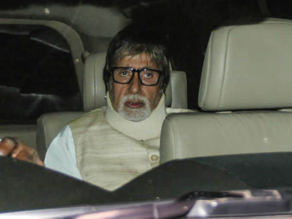 Amitabh Bachchan in severe pain, spotted with a brace around neck