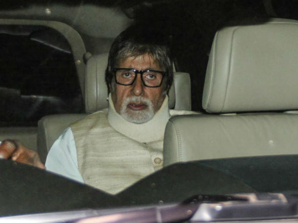 Amitabh Bachchan in severe pain, spotted with a brace around neck
