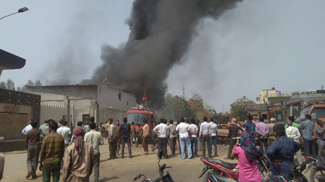 fire in a factory in barabanki
