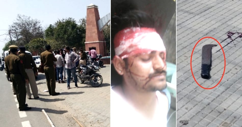 Clash Between student groups in front of JCD Vidyapeeth