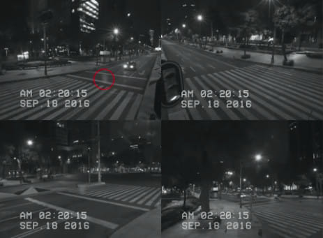 CCTV footage show the ghost on the road