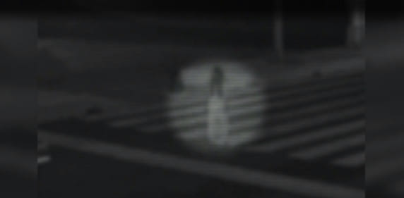 CCTV footage show the ghost on the road