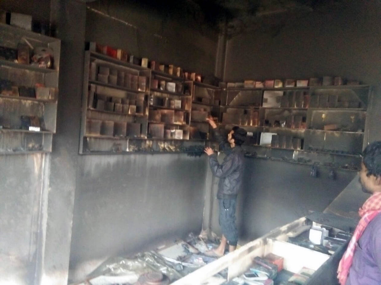 Fire in shop with short circuit