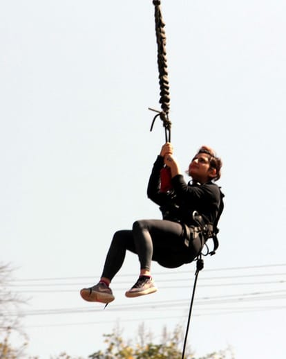 dangal girls jump from rishikesh hills