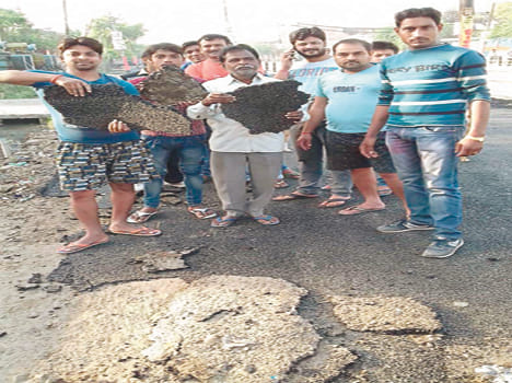 Road built in the night, morning ravaged