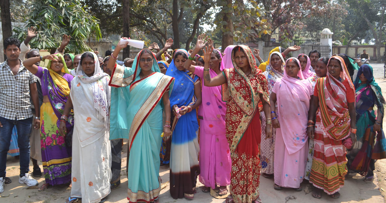 Women did protest at SP office