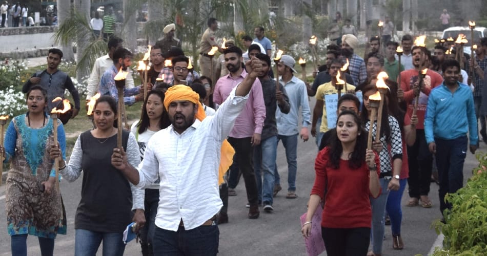 Punjab univesity, bhagat singh, mashal march