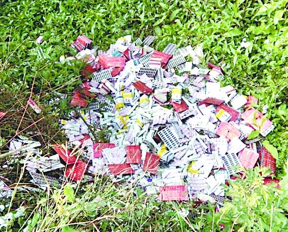 Expired medicines found in the field