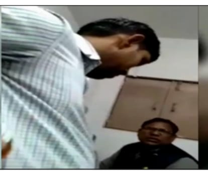 A cashier suspended for asking bribe in ambedkarnagar.
