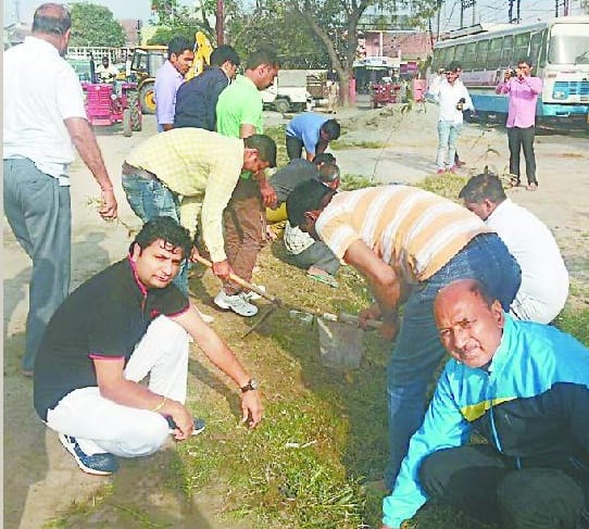 A broom in hand, cleaned the police station