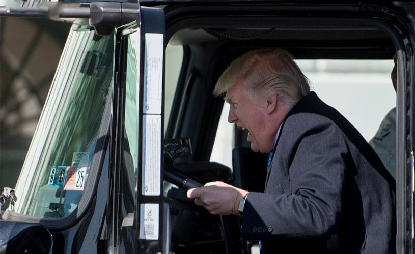 Pictures Of Donald Trump's truck driving