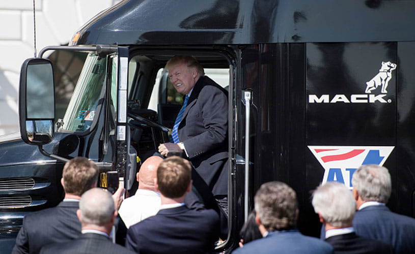 Pictures Of Donald Trump's truck driving
