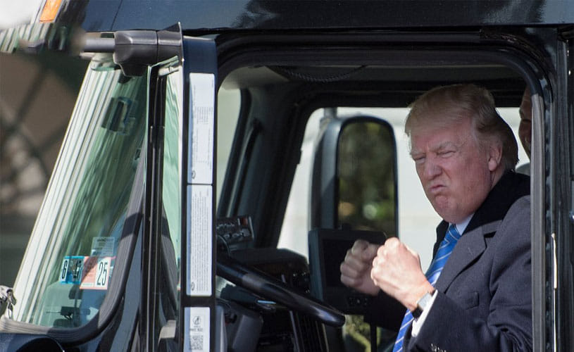 Pictures Of Donald Trump's truck driving
