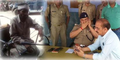 disabled man gives a threat letter to UP Police cops