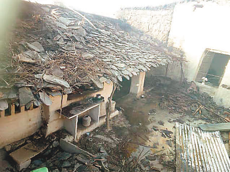 village came under the grip of fire
