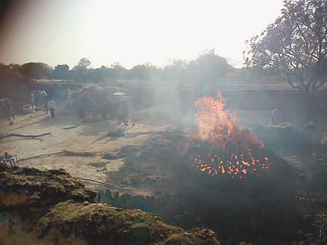 village came under the grip of fire