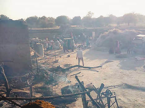 village came under the grip of fire