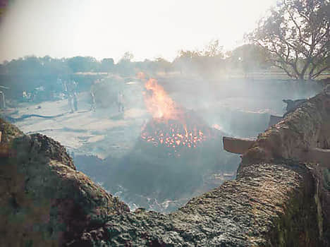 village came under the grip of fire