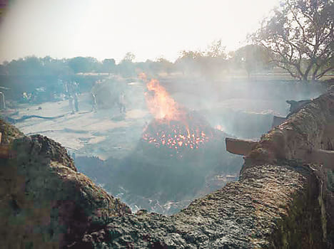 village came under the grip of fire