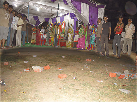 False air firing in Bhagwat Katha
