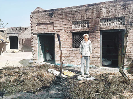  house caught fire, 10 goat injured