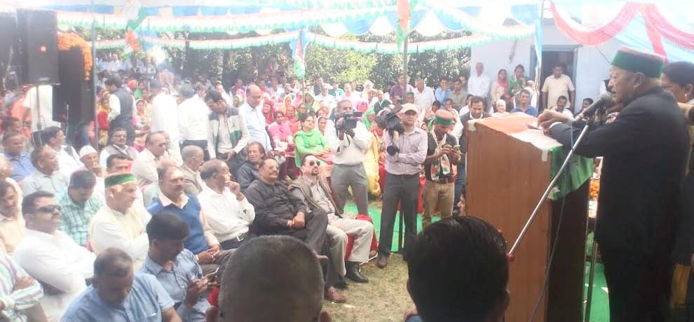CM virbhadra singh rally in bhoranj
