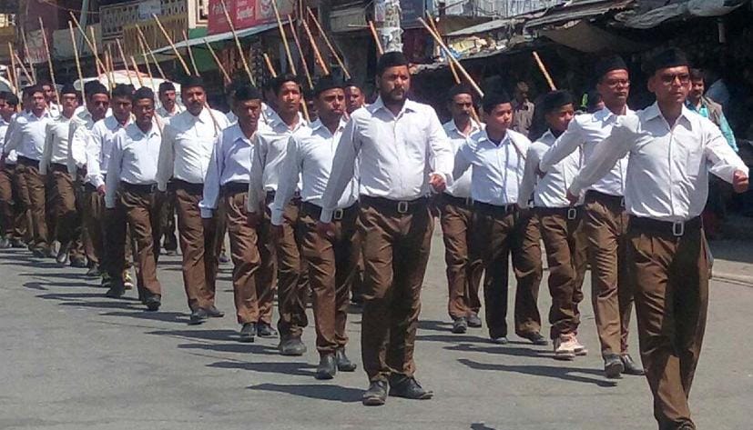 Sangh volunteers circulated the path