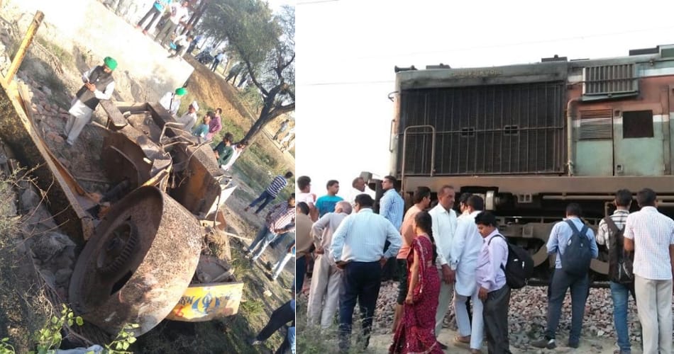 Train accident in tohana fatehabad, road roller driver death 