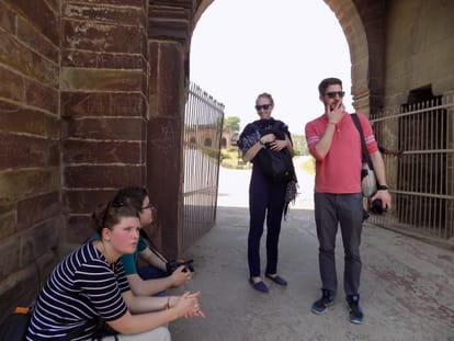 foreigner tourist visit shahi quila of jaunpur