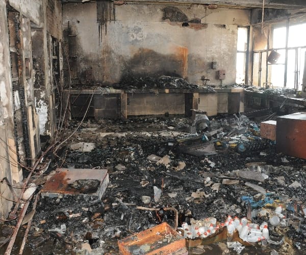 fire in gsi building of lucknow.