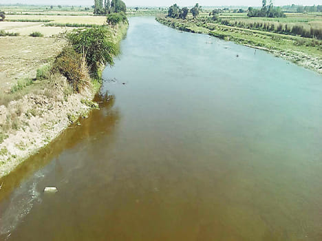 Poisonous black river water