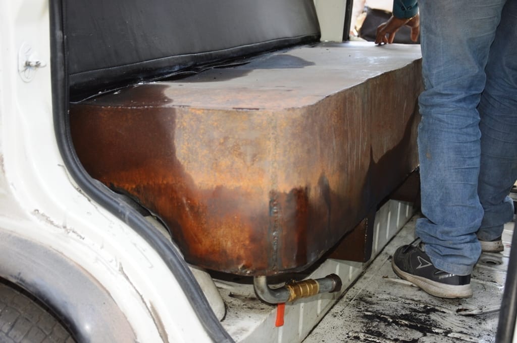 Tank made under the seat for theft