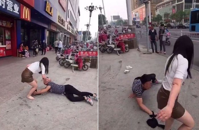 Guy Desperately Begs Girlfriend in public