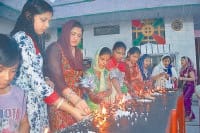 religious, temple, people pray, godess durga, kaithal